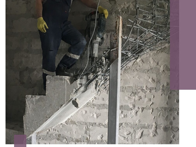 Демонтаж металлических и бетонных лестниц в Кимовске
