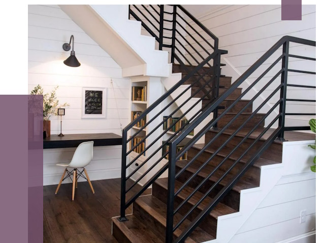 Перила для лестницы в доме в Кимовске от 7473 руб. — ПРОЛЁТ-Кмв