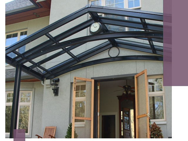 Изготовление и монтаж навесов и козырьков в Кимовске