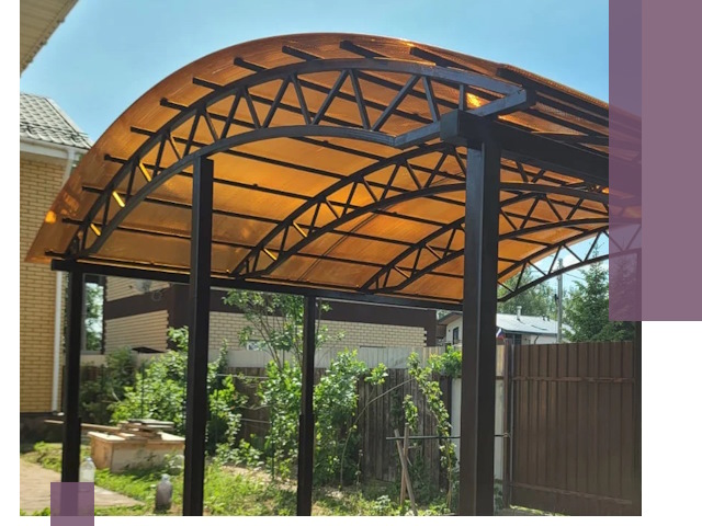 Изготовление навесов под ключ в Кимовске из качественных материалов