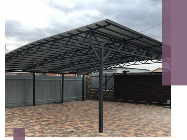 Недорогие навесы под ключ в Кимовске — изготовление и монтаж