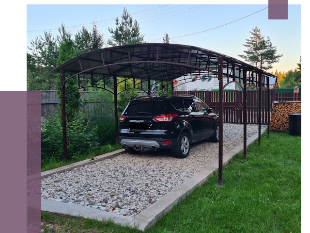 Навесы для автомобиля в Кимовске от 13246 руб.  | ПРОЛЁТ-Кмв