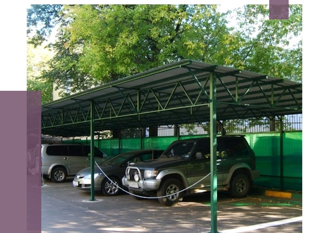 Навесы для парковки в Кимовске от 80918 руб. заказать | ПРОЛЁТ-Кмв