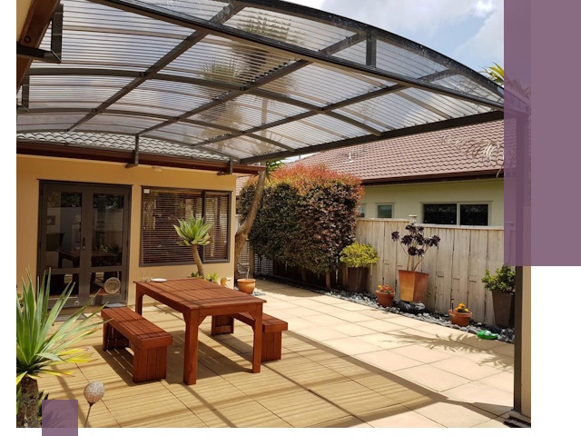 Навесы во двор под ключ в Кимовске — изготовление и монтаж