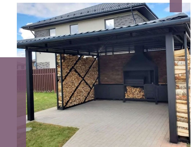 Навесы для барбекю в Кимовске от 12833 руб. под ключ | ПРОЛЁТ-Кмв