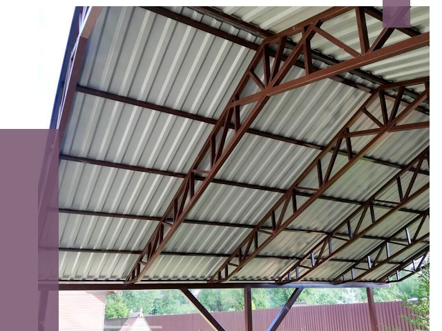 Навесы из профнастила в Кимовске от 7422 руб. | ПРОЛЁТ-Кмв