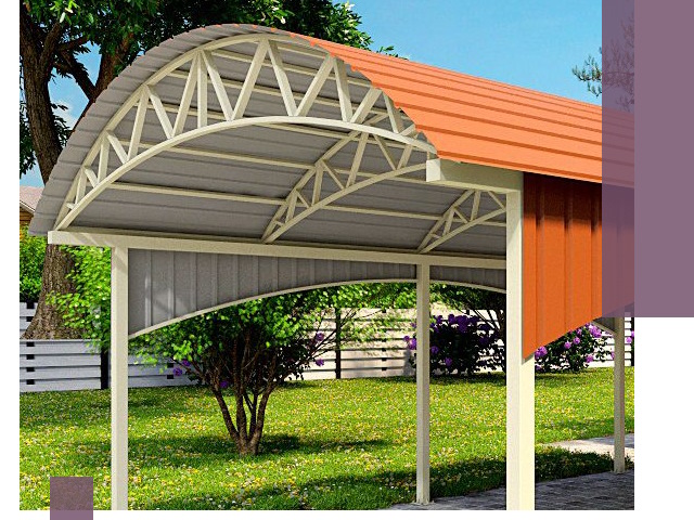 Навесы из профнастила под ключ в Кимовске — установка и монтаж