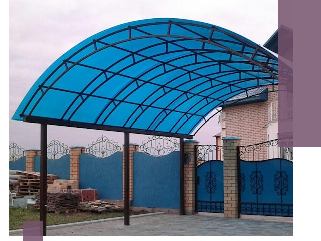 Арочные навесы под ключ в Кимовске — изготовление и монтаж