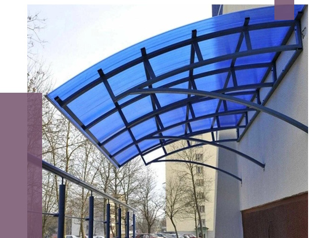 Козырьки из поликарбоната в Кимовске от 4329 руб. под ключ | ПРОЛЁТ-Кмв