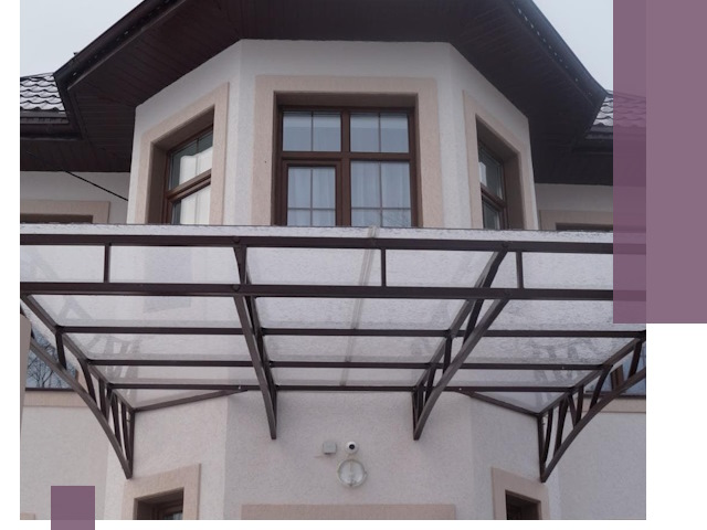 Козырьки из поликарбоната под ключ в Кимовске