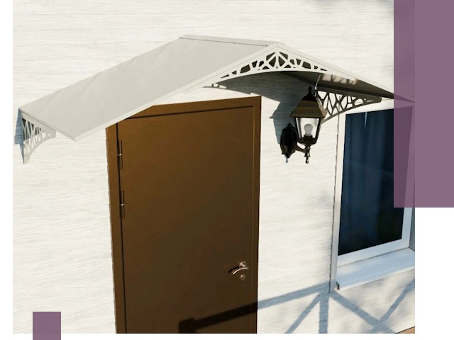 Металлические козырьки на входы и террасы в Кимовске