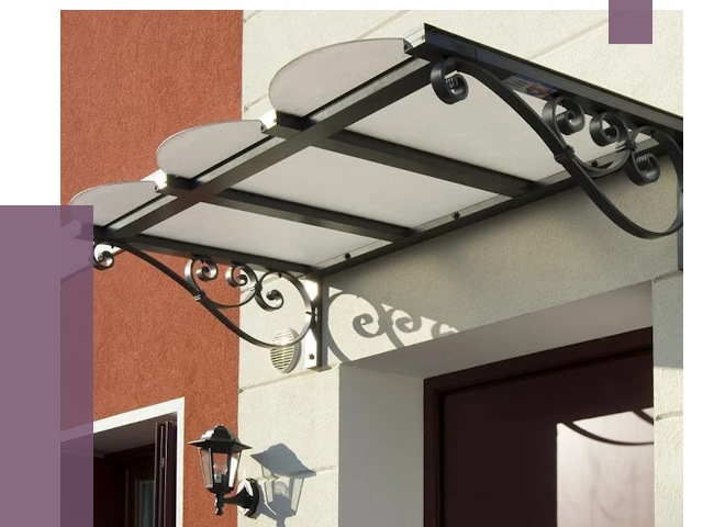 Односкатные козырьки в Кимовске от 8453 руб.  | ПРОЛЁТ-Кмв