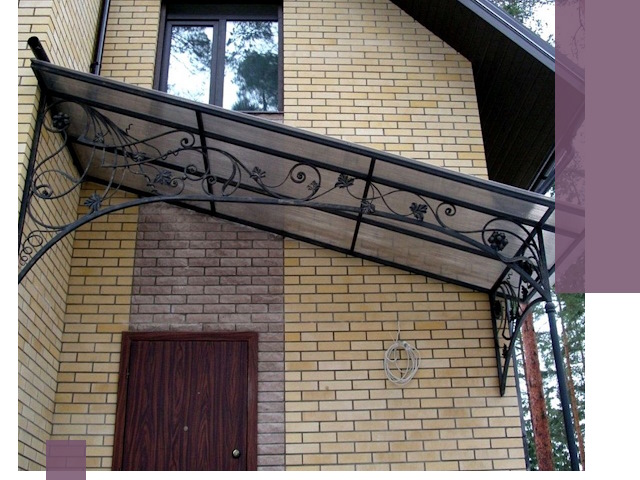 Односкатные козырьки из металла под ключ в Кимовске