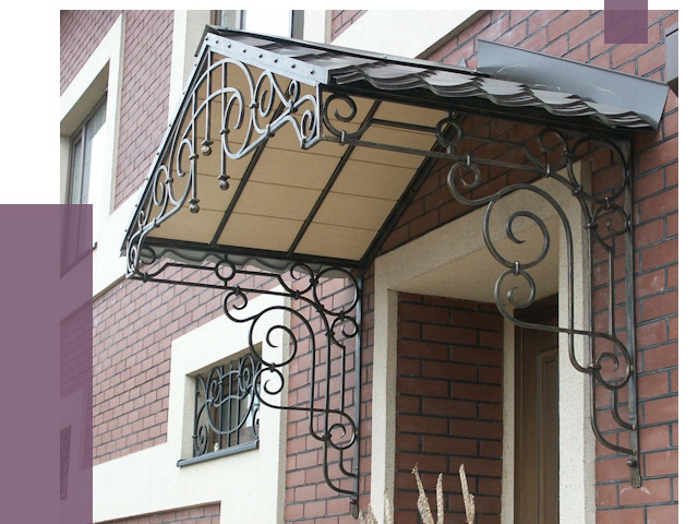 Двускатные козырьки в Кимовске под ключ от 12885 руб.