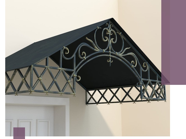 Двускатные металлические козырьки под ключ в Кимовске